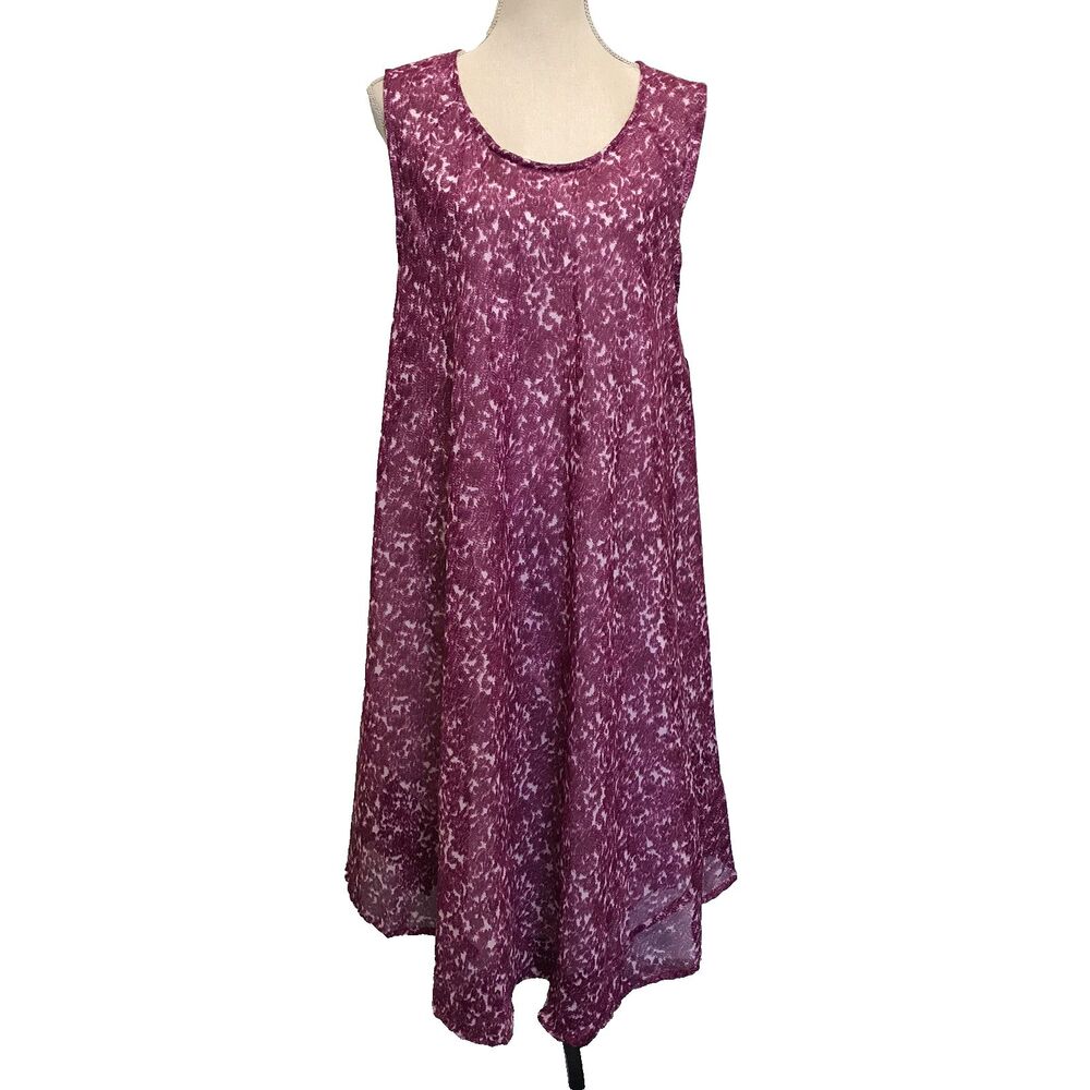 NWT Ana & Rose Trapeze Tank Dress One Size Midi Hi/Lo Dusty Rose Hippie Boho